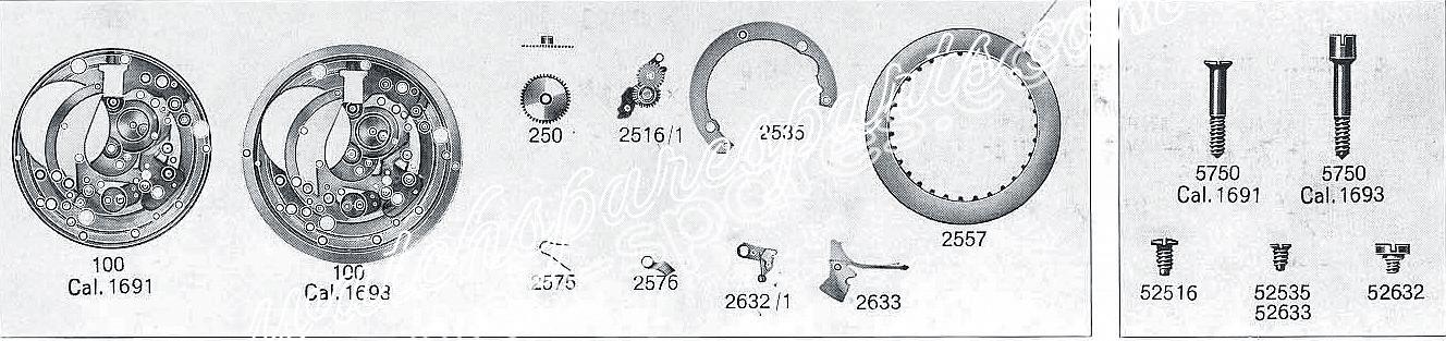 A Schild AS 1691 watch date parts A Schild AS 1691 watch date parts