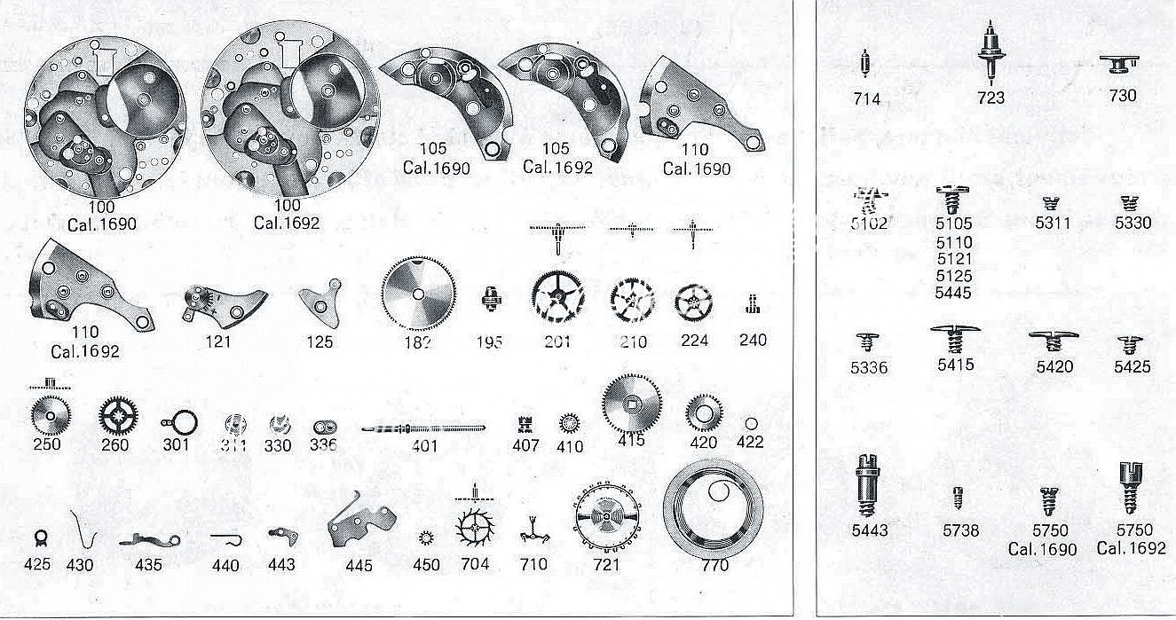 A Schild AS 1691 watch parts A Schild AS 1691 watch parts