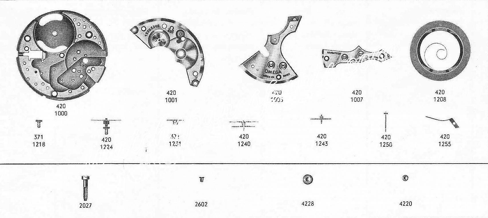 Omega 420 watch spare parts Omega 420 watch spare parts