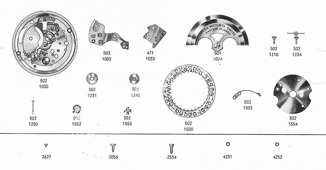 Omega 503 watch date parts Omega 503 watch date parts