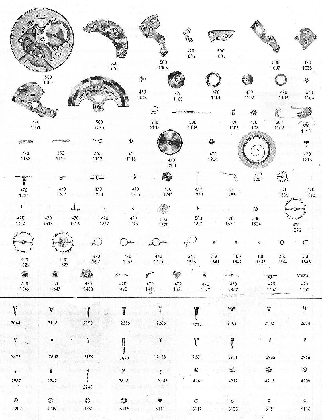 Omega 503 watch parts Omega 503 watch parts