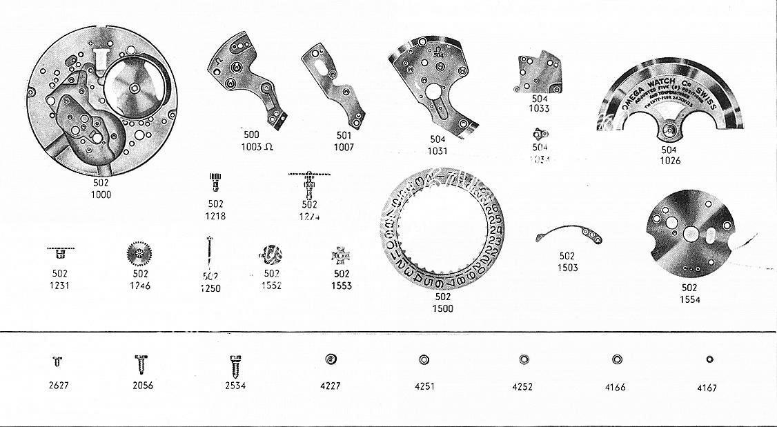 Omega 504 watch date parts Omega 504 watch date parts