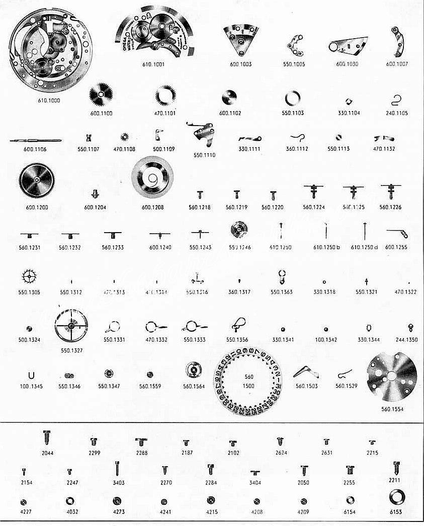 Omega 611 watch parts Omega 611 watch parts