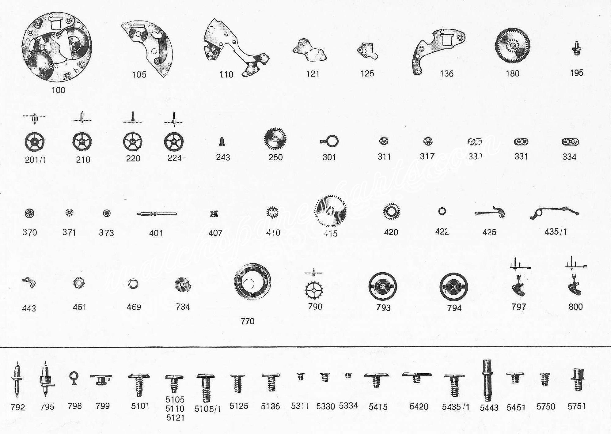 Baumgartner BFG 910 watch spare parts Baumgartner BFG 910 watch spare parts