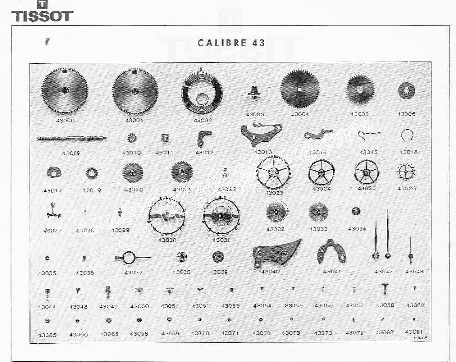 Tissot 43 watch spare parts Tissot 43 watch spare parts