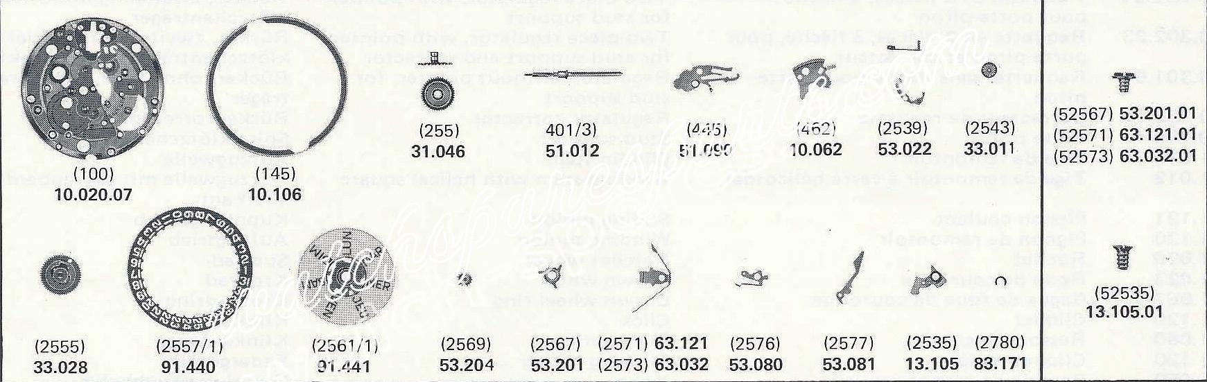 ETA 2678 watch date spare parts ETA 2678 watch date spare parts
