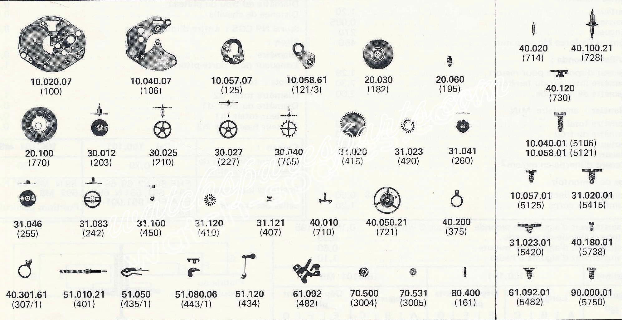 FHF Font 100.101 watch spare parts FHF Font 100.101 watch spare parts