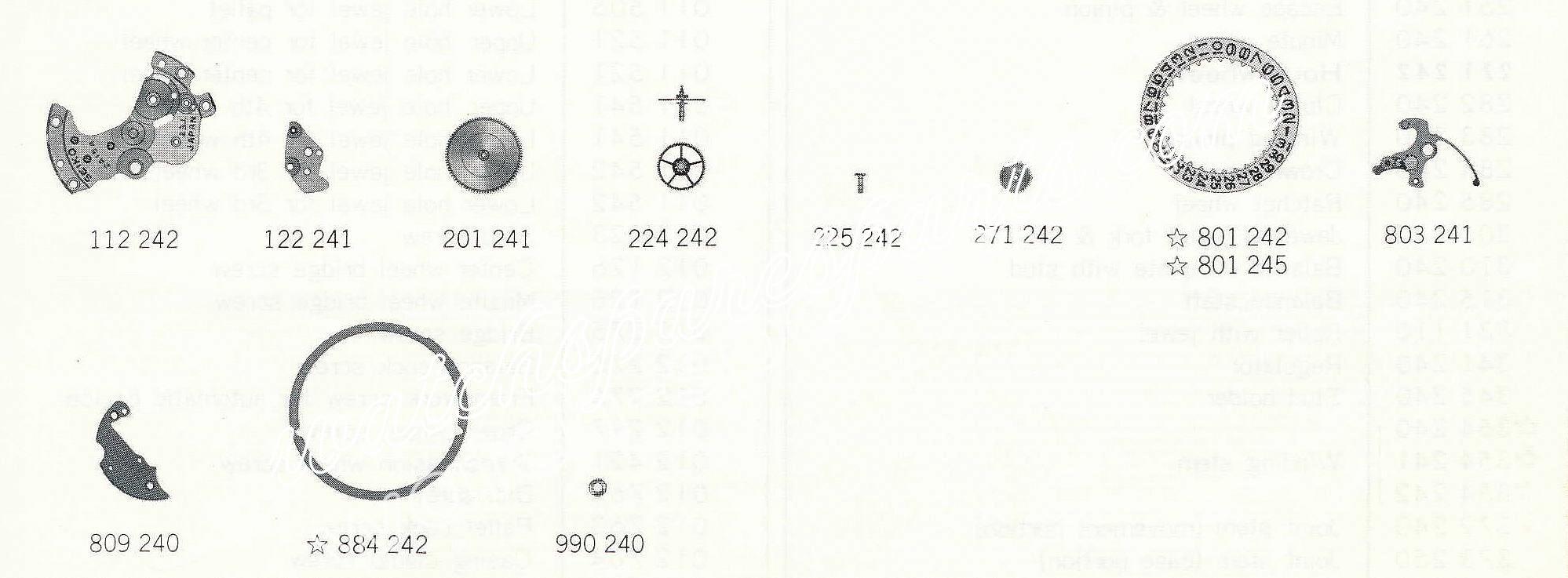 SEIKO 2415A watch spare parts SEIKO 2415A watch spare parts