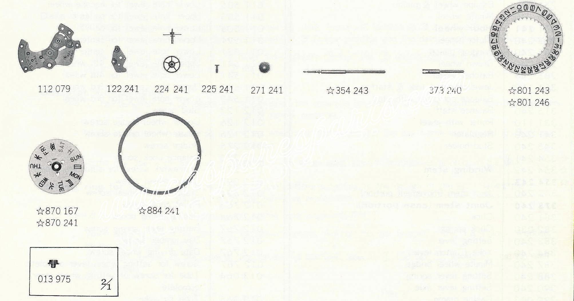 SEIKO 2419A watch spare parts SEIKO 2419A watch spare parts