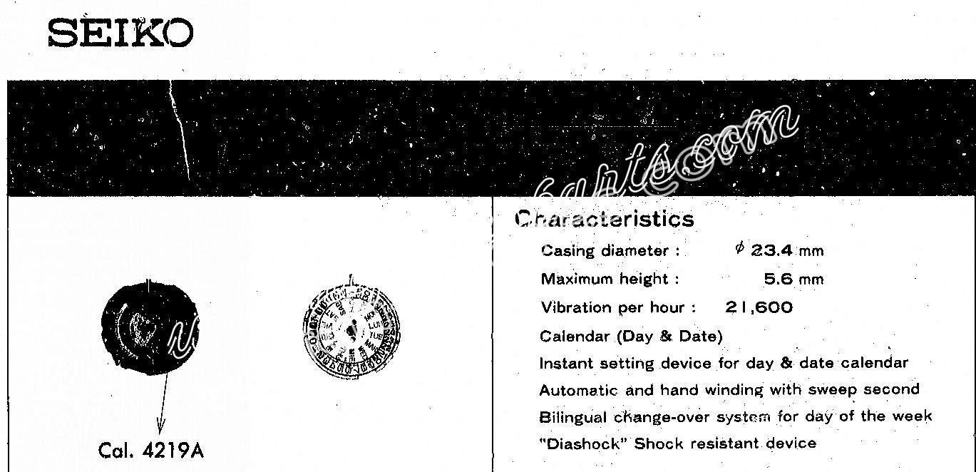 SEIKO 4219A watch movements SEIKO 4219A watch movements