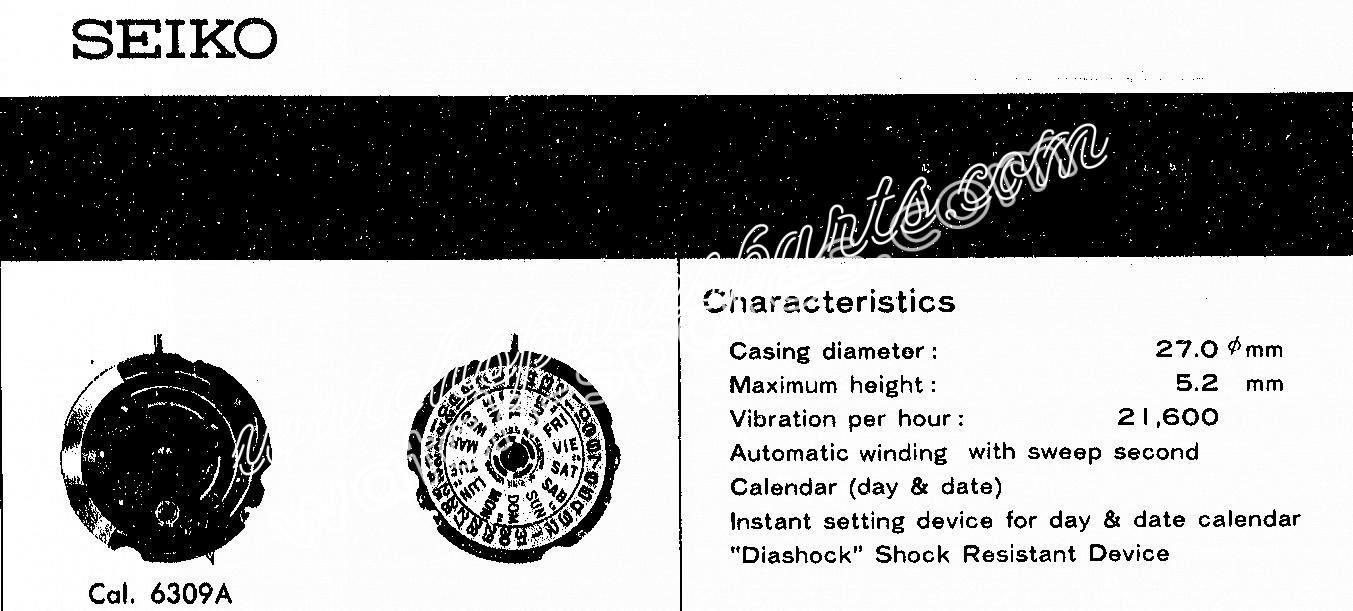 SEIKO 6309A watch movements SEIKO 6309A watch movements