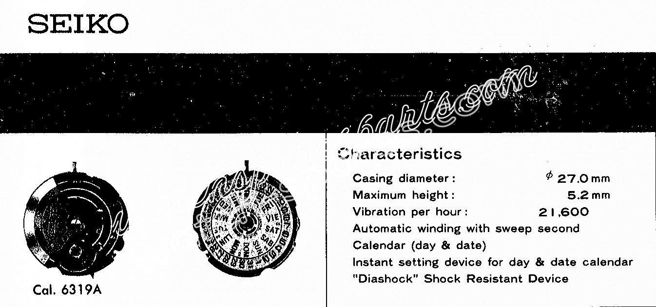 SEIKO 6319A watch movements SEIKO 6319A watch movements