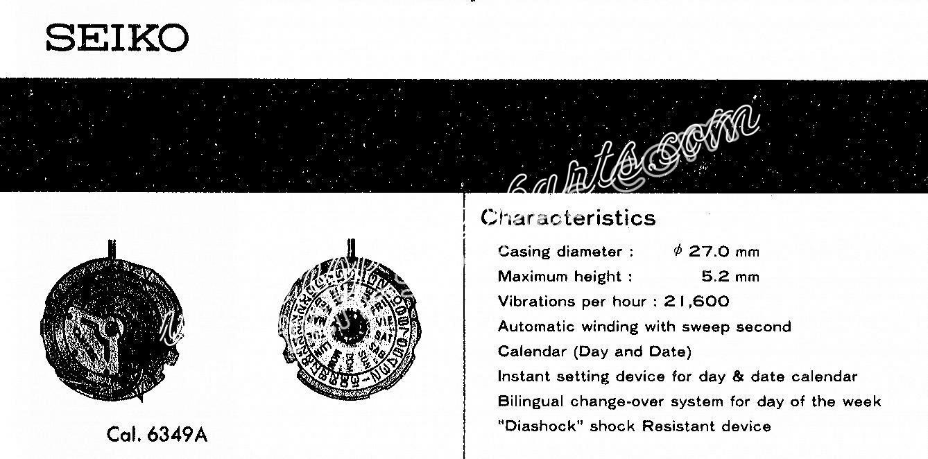SEIKO 6349A watch movements SEIKO 6349A watch movements