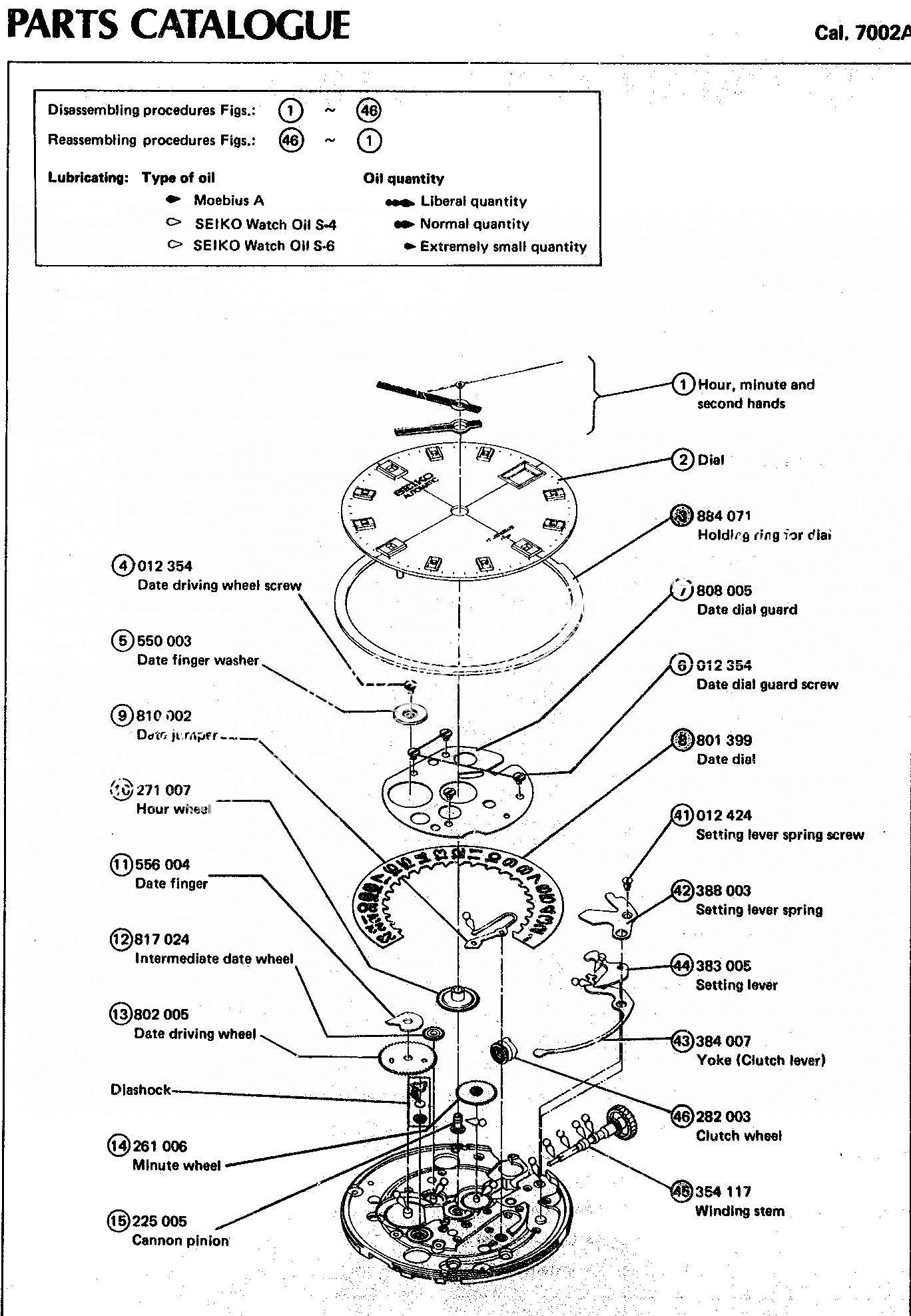SEIKO 7002A watch spare parts SEIKO 7002A watch spare parts