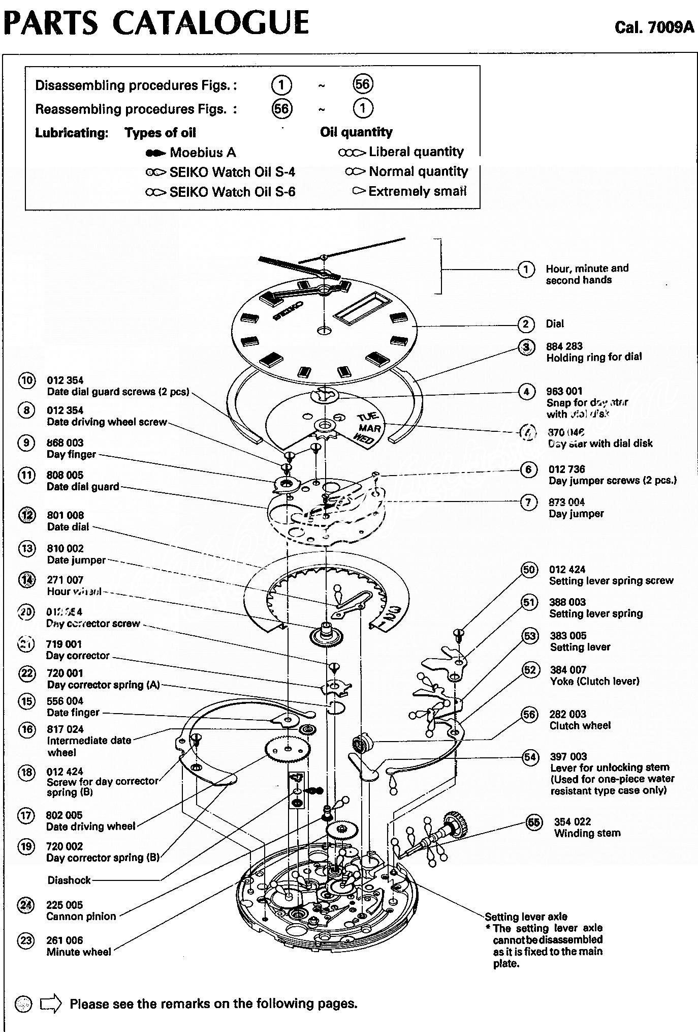 SEIKO 7009A watch spare parts SEIKO 7009A watch spare parts