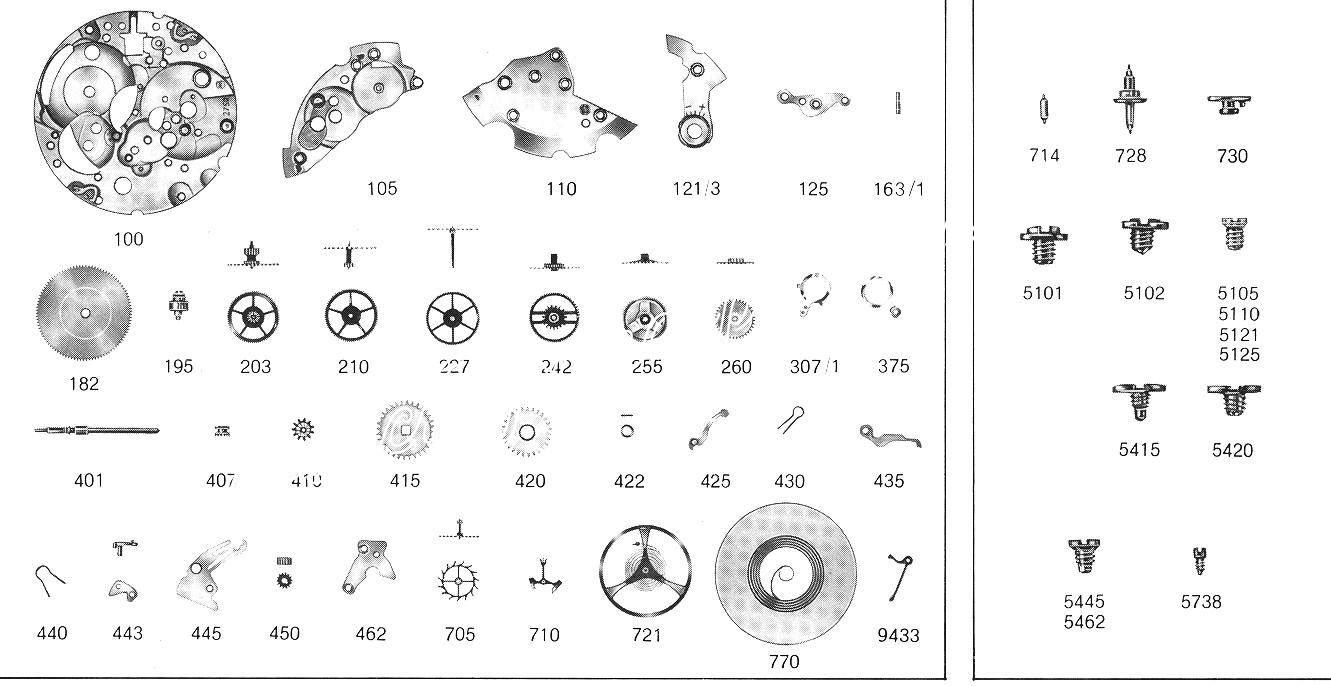ETA Calibre 2750 Watch spare parts NOS ETA Calibre 2750 Watch spare parts NOS