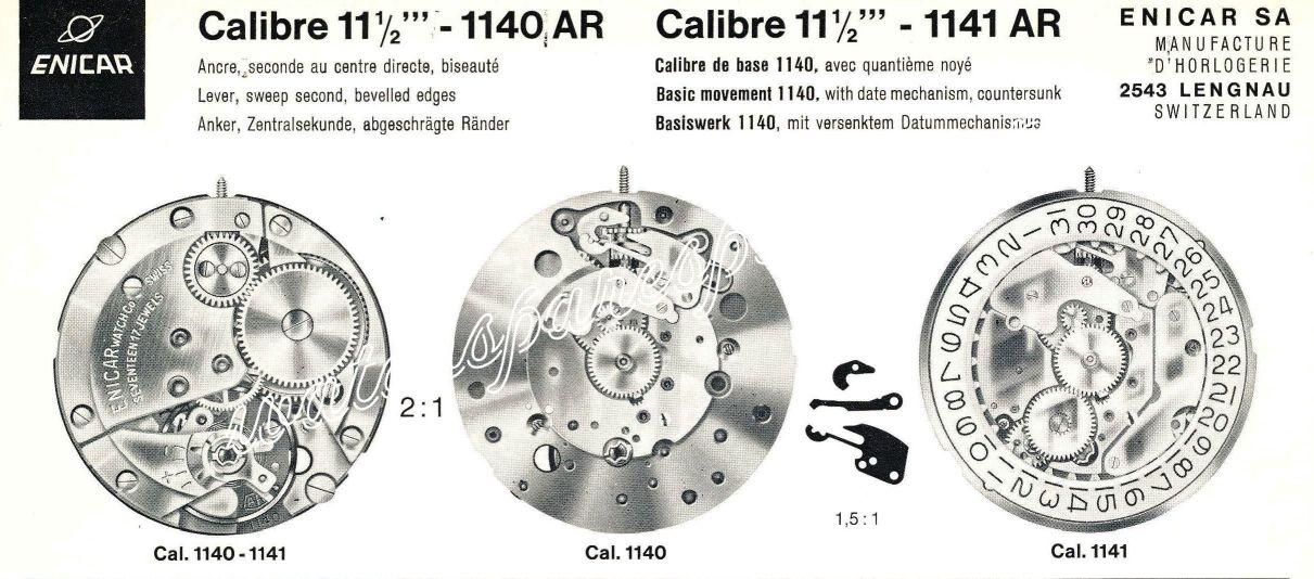 Enicar AR 1140 Watch Movements Enicar AR 1140 Watch Movements