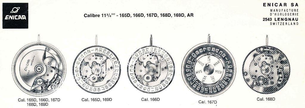 Enicar AR 165D Watch Movements Enicar AR 165D Watch Movements
