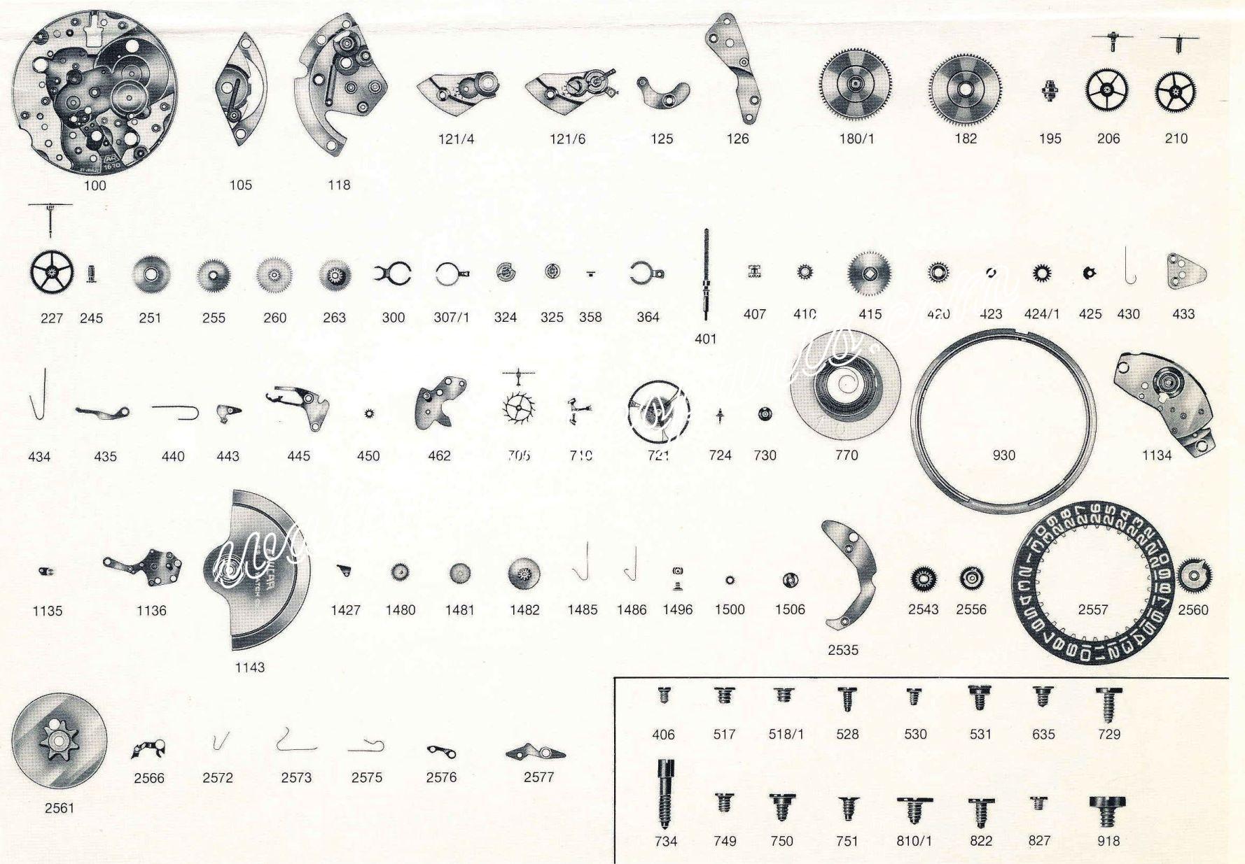 Enicar AR 165D Watch spare parts Enicar AR 165D Watch spare parts