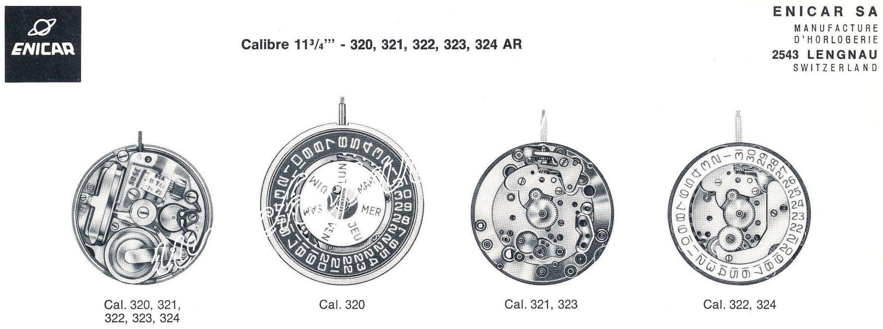 Enicar AR 320 Watch Movements Enicar AR 320 Watch Movements