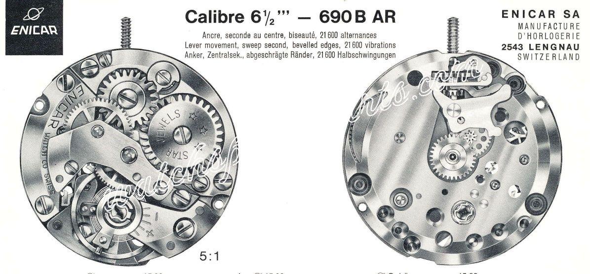 Enicar AR 690B Watch Movements Enicar AR 690B Watch Movements