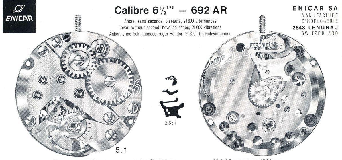 Enicar AR 692B Watch Movements Enicar AR 692B Watch Movements