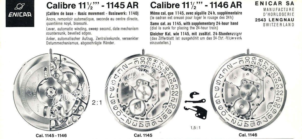 Enicar AR 1146C Watch Movements Enicar AR 1146C Watch Movements